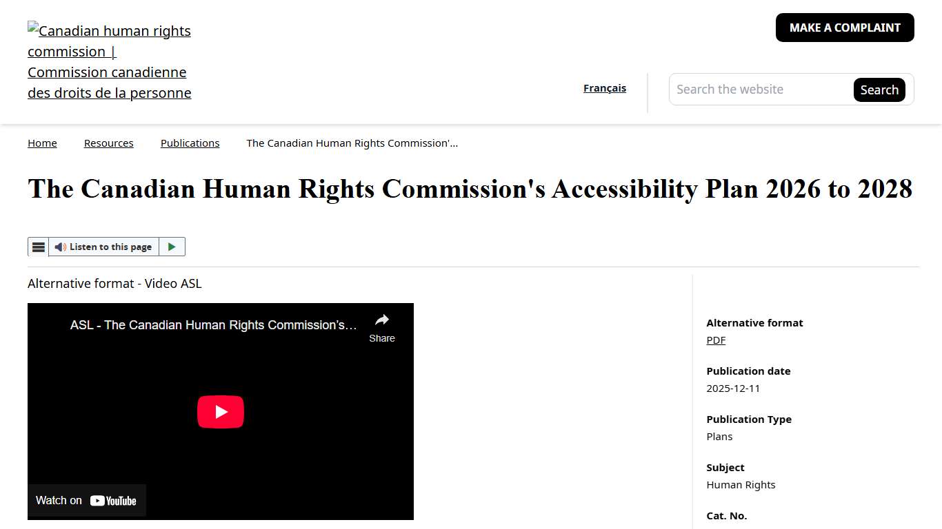 The Canadian Human Rights Commission's Accessibility Plan 2026 to 2028 | Canadian Human Rights Commission